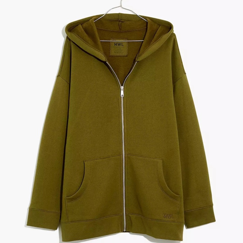 NWT-Madewell MWL Betterterry Full-Zip Long Hoodie Sweatshirt size XL